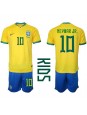 Otroški Nogometna dresi replika Brazilija Neymar Jr #10 Domači SP 2022 Kratek rokav (+ hlače)
